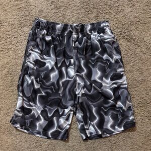 Athletic Works Black and White Swirl Athletic Shorts